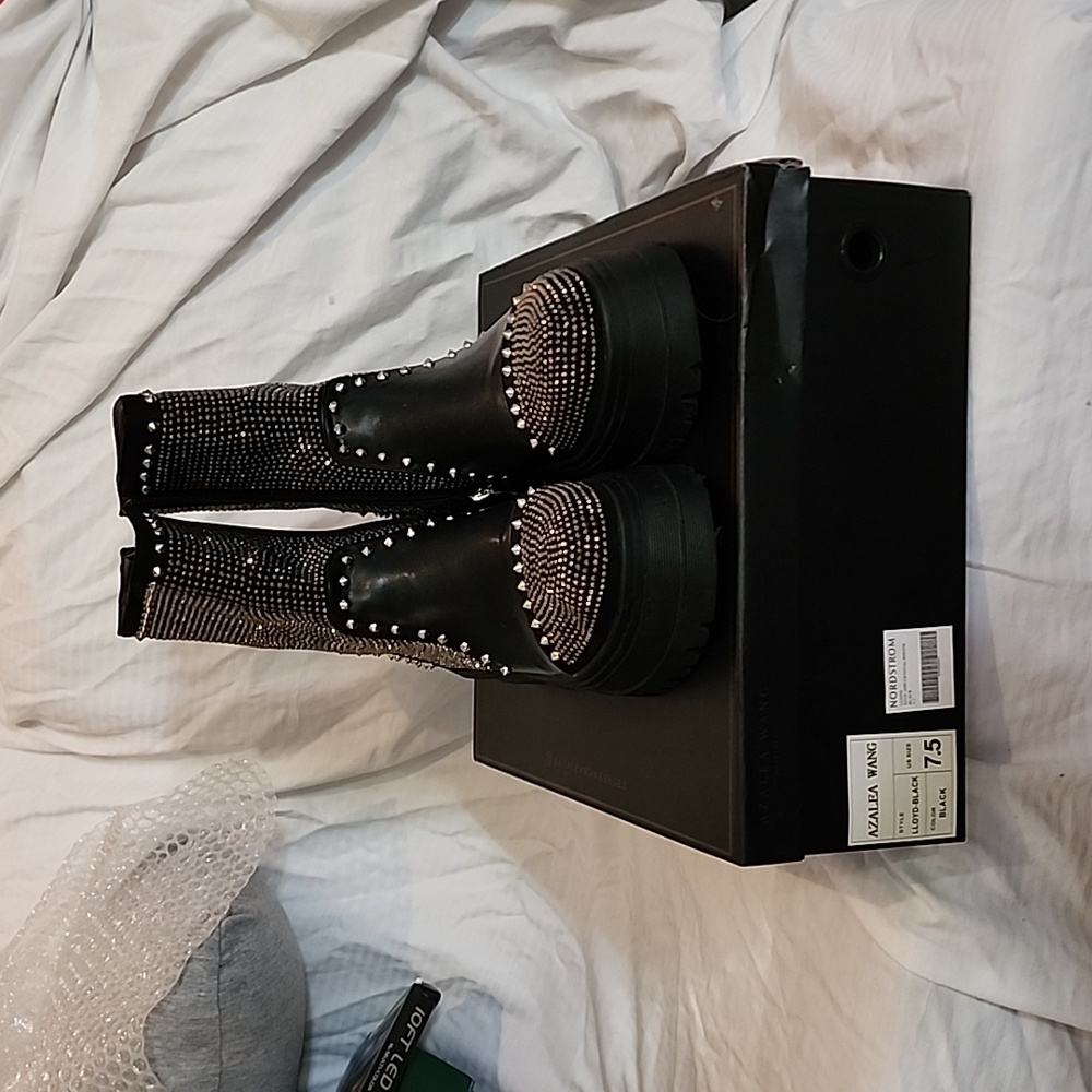 Azalea Wang Lloyd black platform boot
